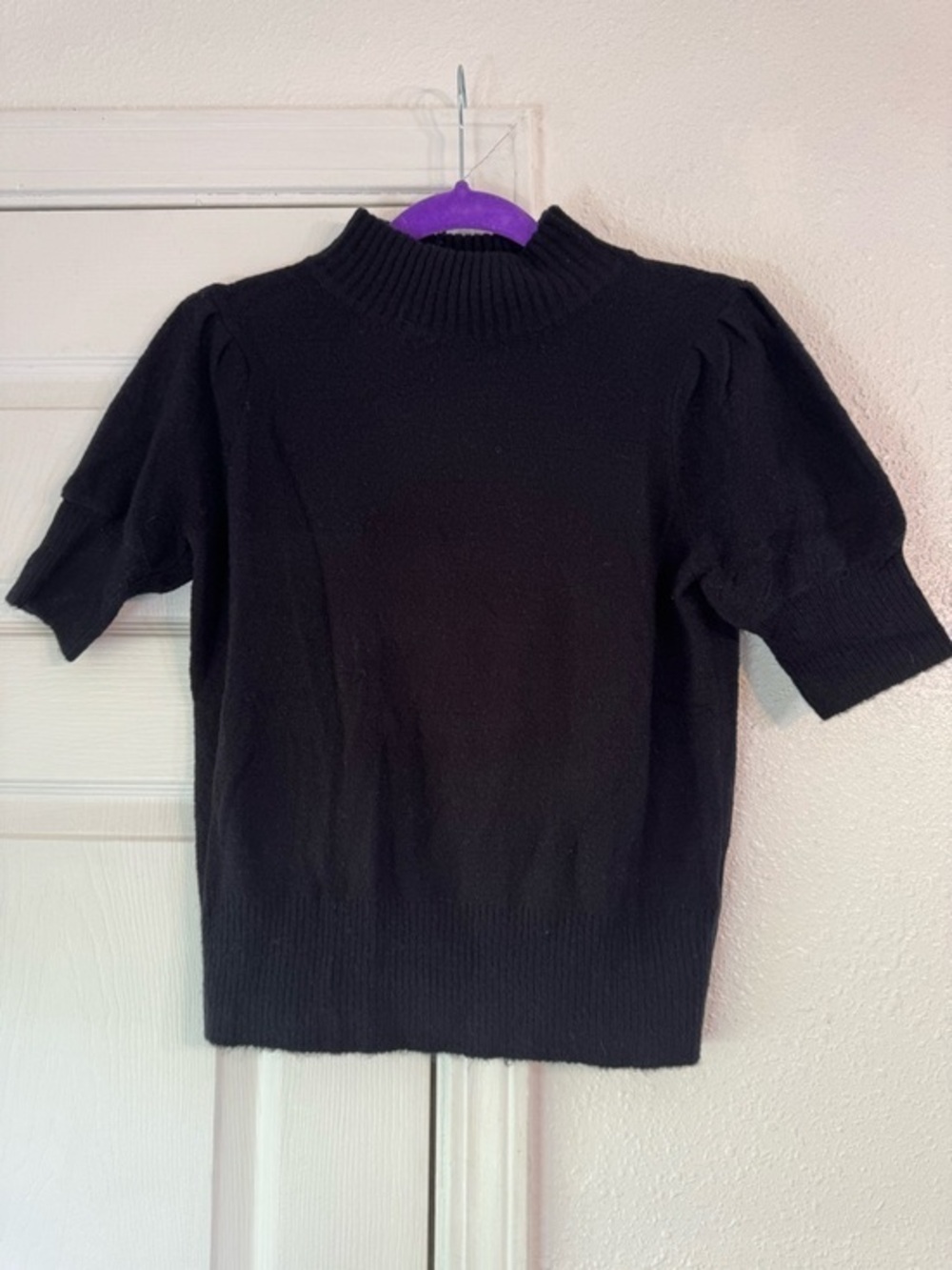 Anthropology Black Short Sleeve  Sweater